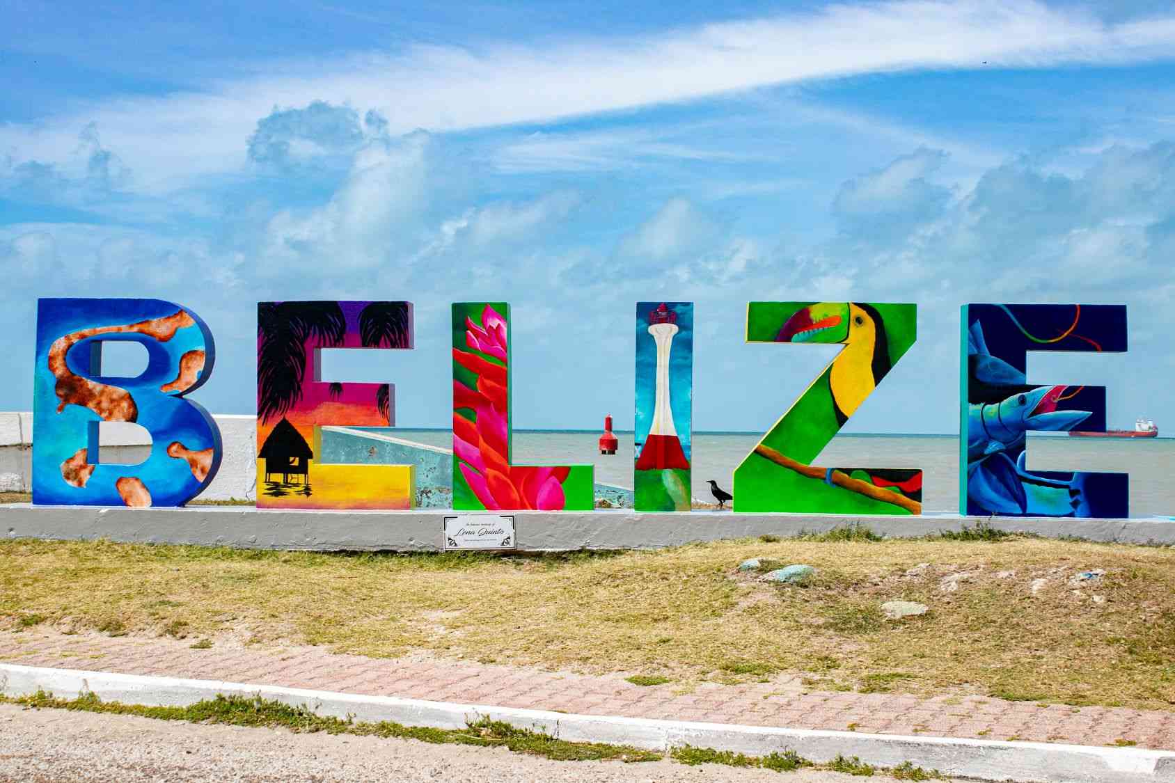 belize sign monument